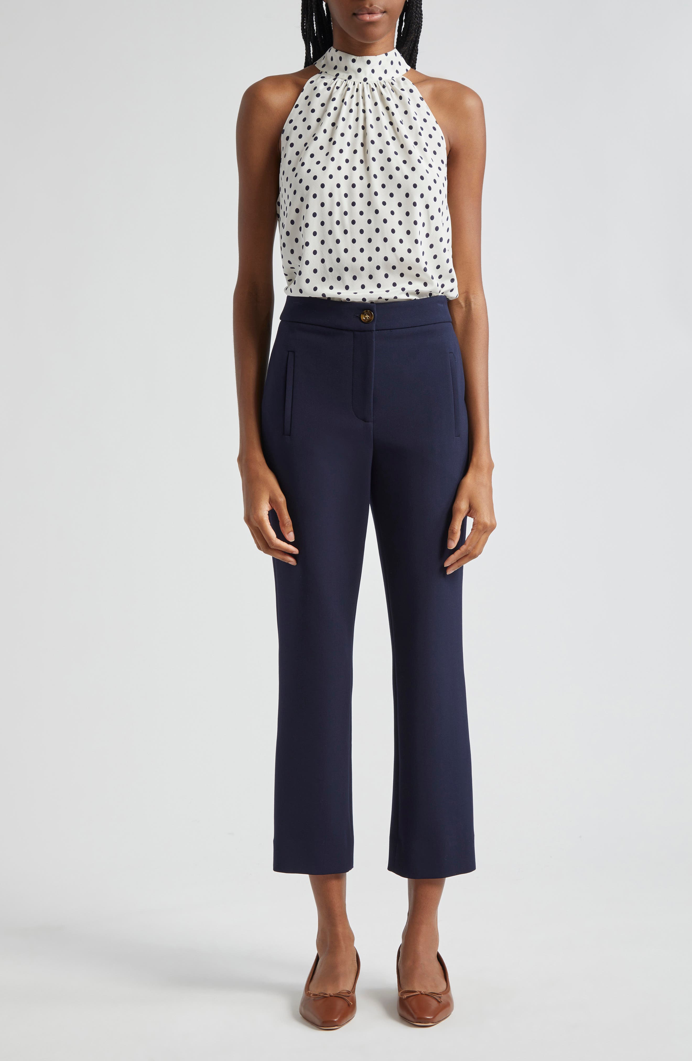 Kovi Dot Print Stretch Silk Top - image 2