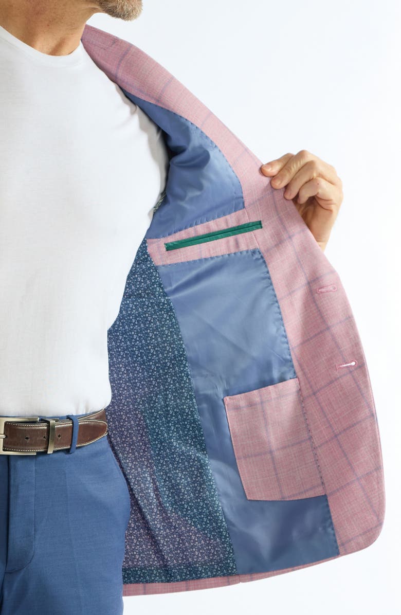 CRICKETEER Windowpane Wool Blend Sport Coat, Alternate, color, Berry