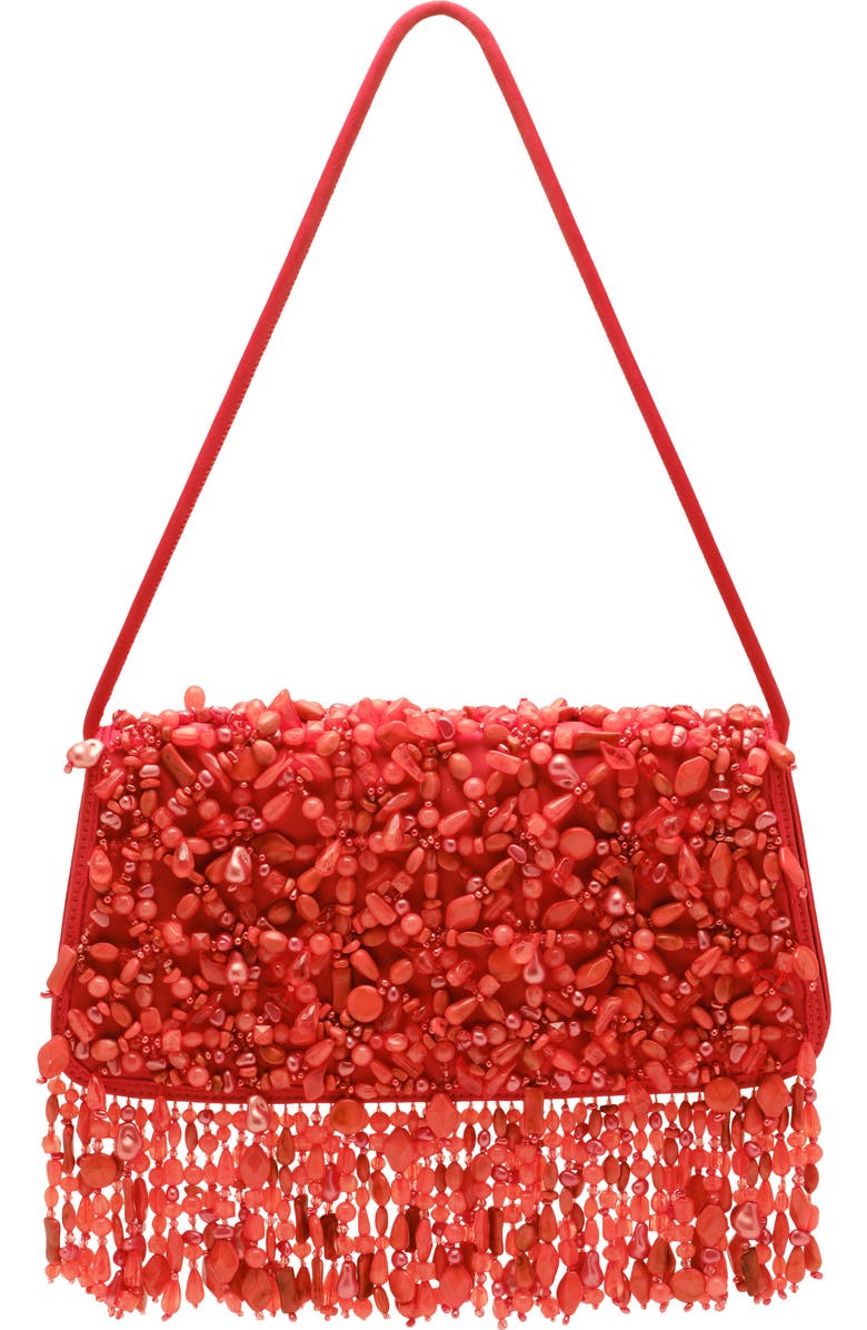 Cult Gaia Idalia Embellished Satin Shoulder Bag, Main, color, Canyon
