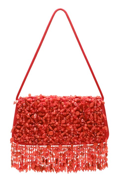 Idalia Embellished Satin Shoulder Bag