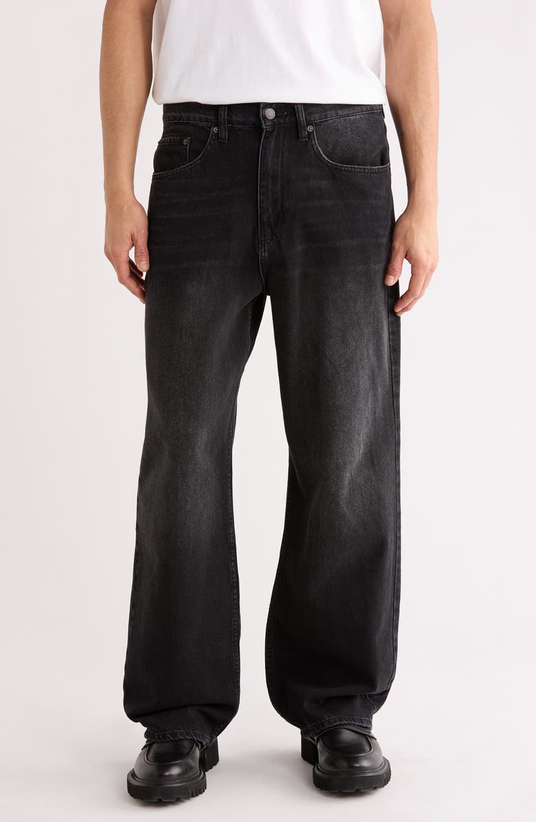 OLIVER LOGAN Baggy Wide Leg Jeans, Main, color, Faded Black