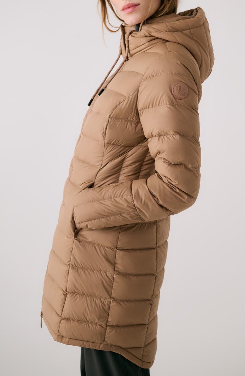 Lole Claudia Hooded Packable Down Jacket, Alternate, color, Dune