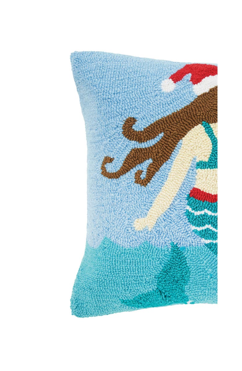 C&F Home Mermaid in Santa Hat Hooked Accent Throw Pillow 18" x 18", Alternate, color, 