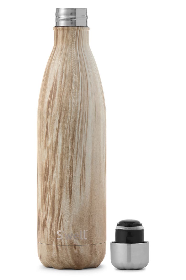 Blonde Wood 25-Ounce Insulated Stainless Steel Water Bottle, Alternate, color, BEIGE