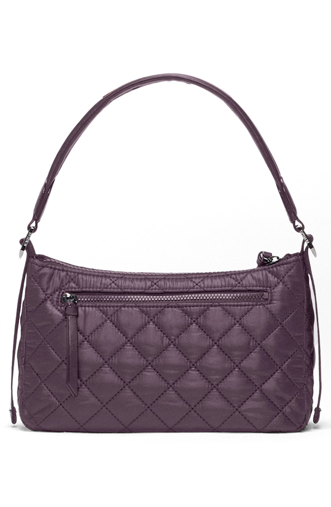 MZ Wallace Small Park Quilted Nylon Shoulder Bag, Alternate, color, Raisin