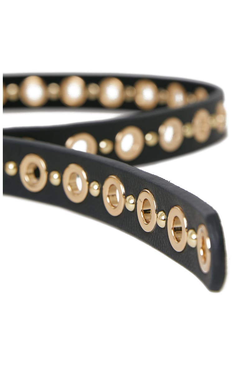 Lodyn Grommet Leather Belt, Alternate, color, BLACK GOLD