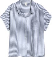 Caslon® Cotton Gauze Button-Up Shirt