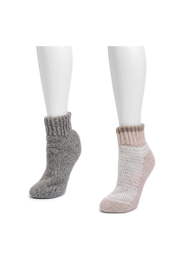 Women's 2 Pair Pack Heat Retainer Mini Crew Socks, Alternate, color, Neutral