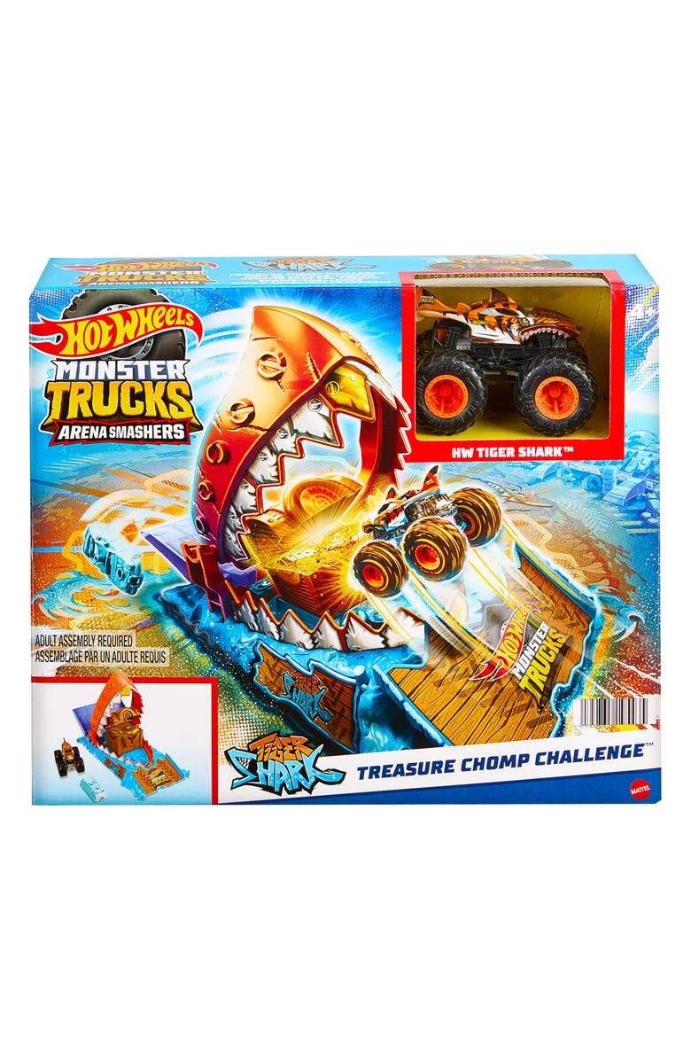 Hot Wheels <sup>®</sup> Monster Trucks Arena Smashers Treasure Chomp Challenge Playset, Main, color,