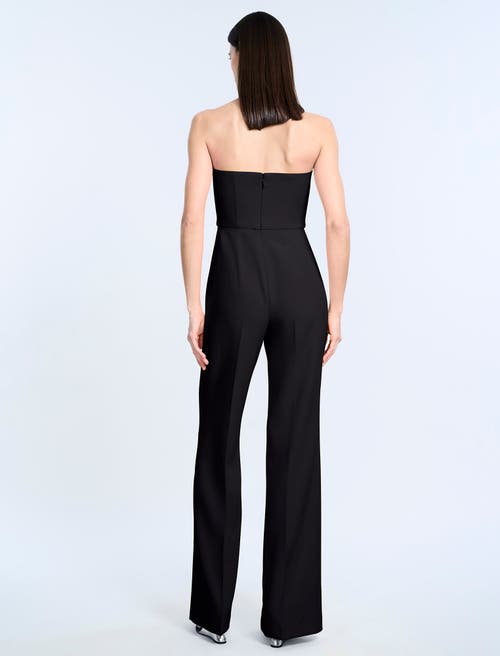 Bcbg Corset Jupmsuit With Drape In Black