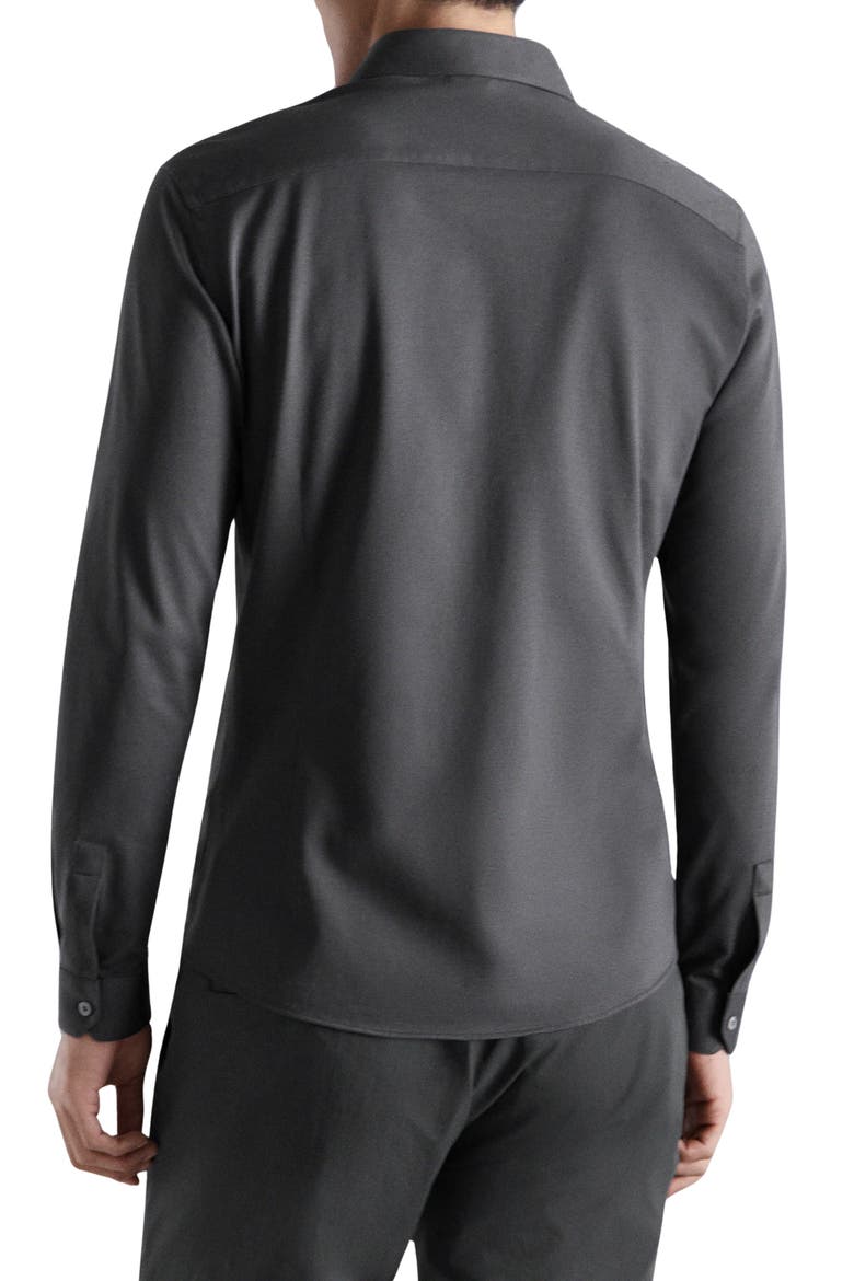 Slim Fit Cotton Blend Button-Up Shirt, Alternate, color, CHARCOAL