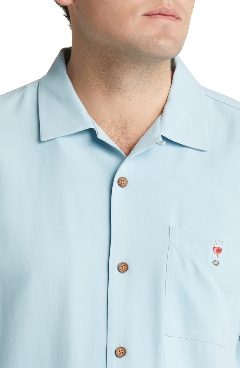 Tommy Bahama Stars, Stripes & Wine Embroidered Silk Camp Shirt, Alternate, color, 