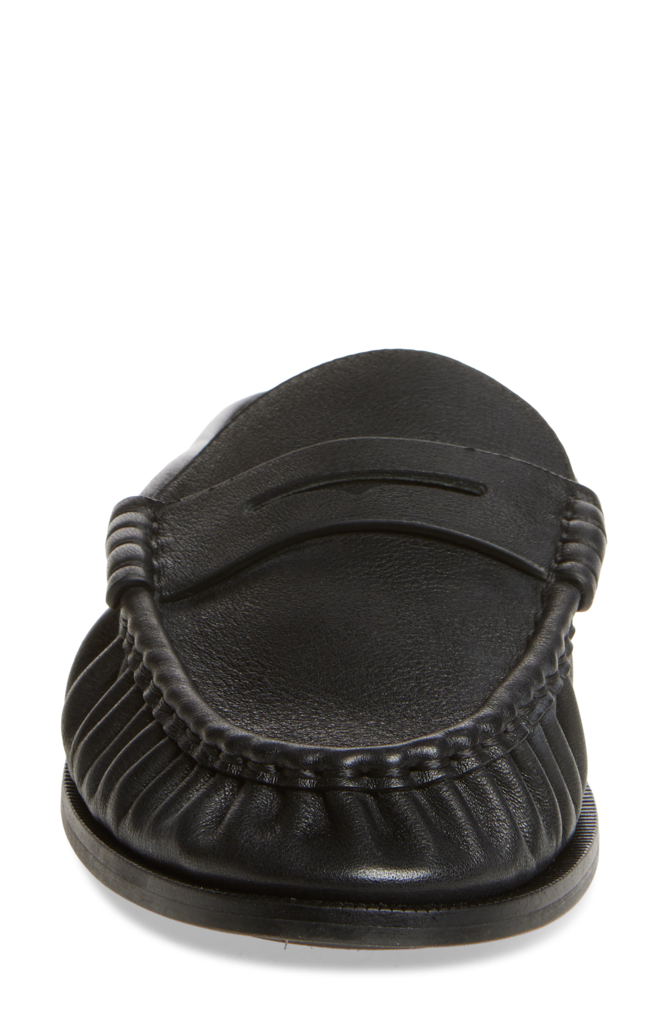 Lexi Leather Flat Mule, Alternate, color, BLACK
