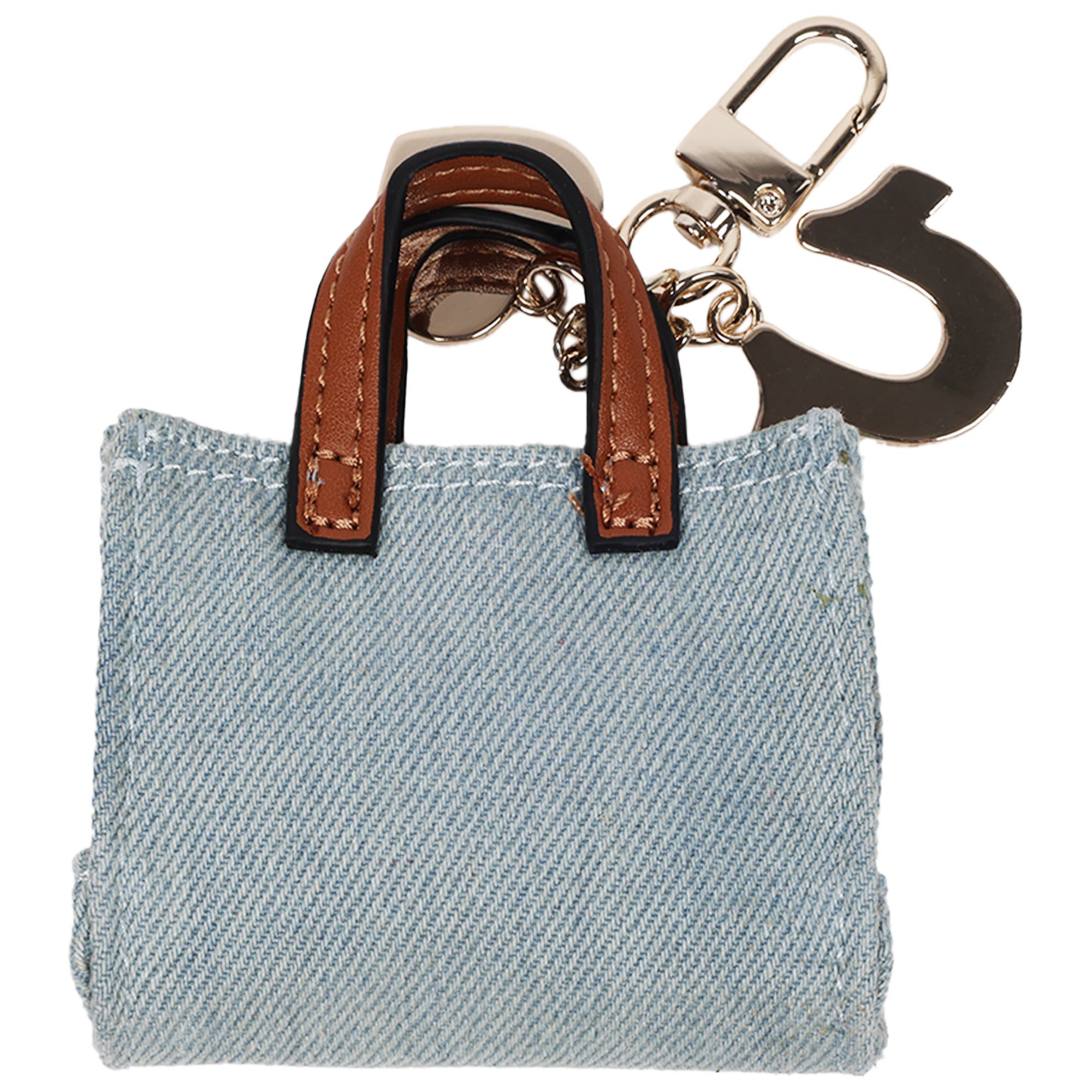 True Religion Buddha Mini Tote Bag Charm, Alternate, color, Denim