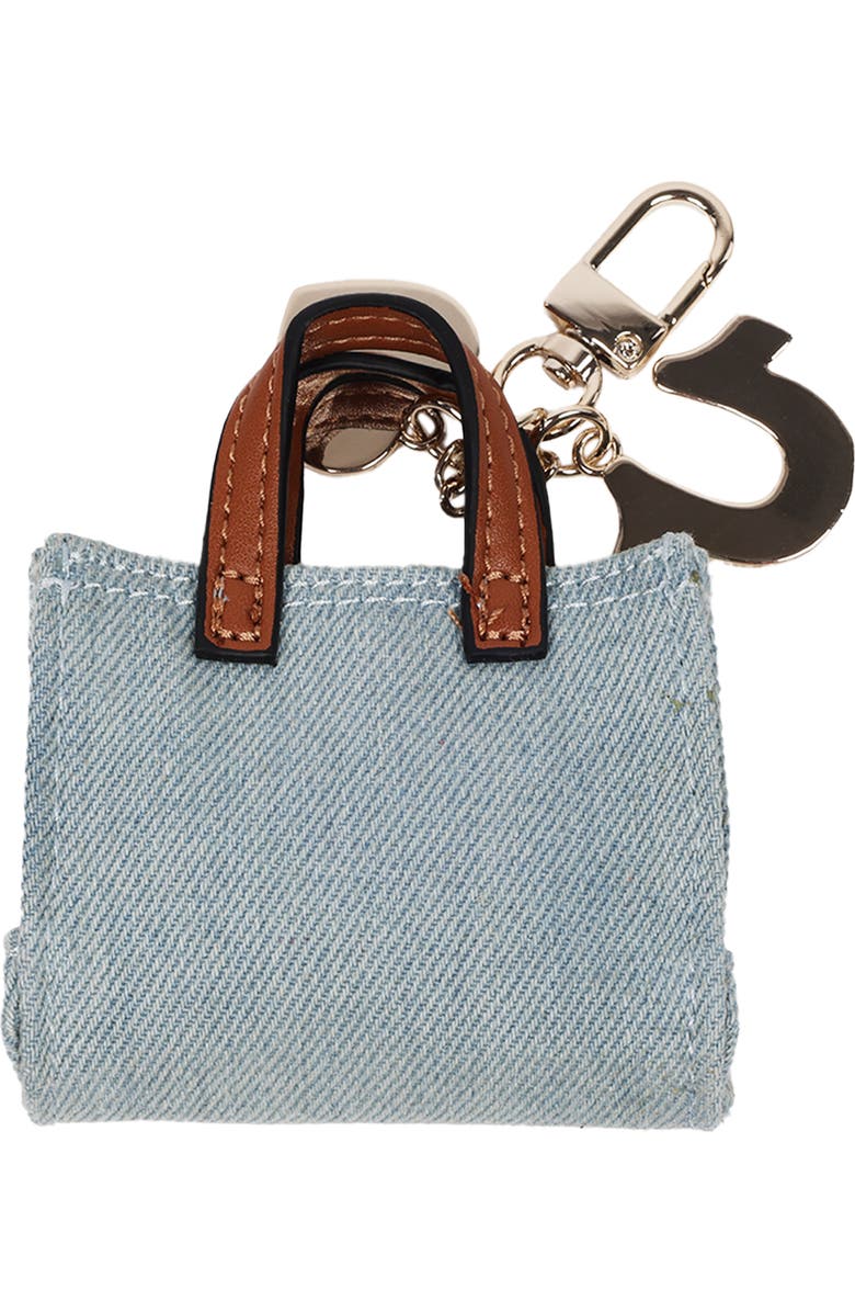 True Religion Buddha Mini Tote Bag Charm, Alternate, color, Denim