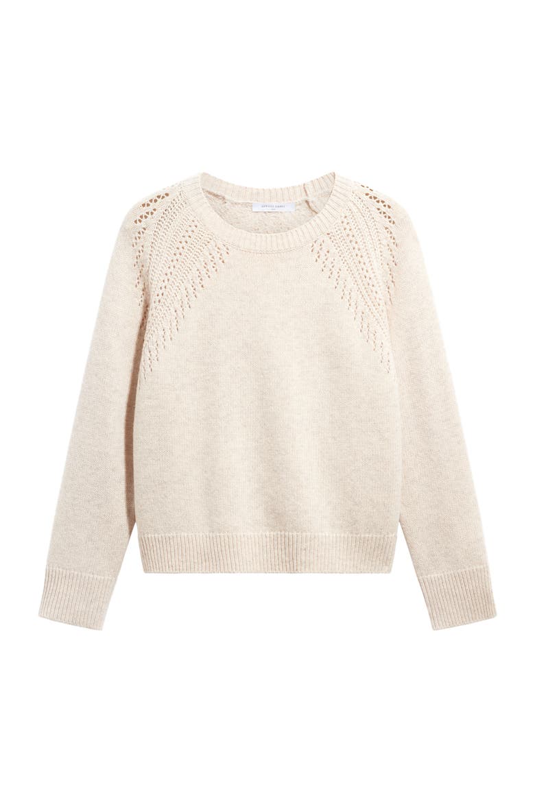 Risa Openwork Knit Sweater, Alternate, color, Natural
