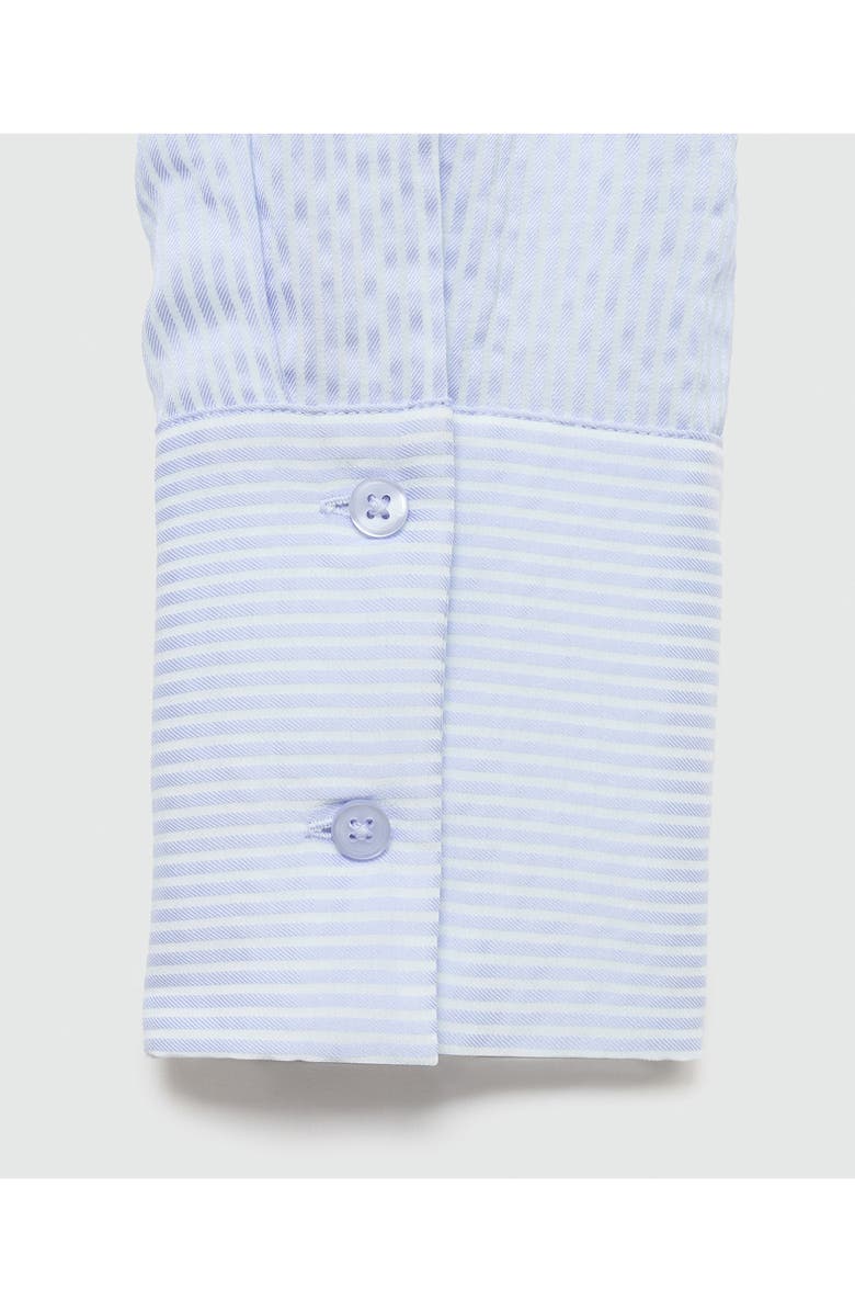 MANGO Stripe Flowy Button-Up Shirt, Alternate, color, 