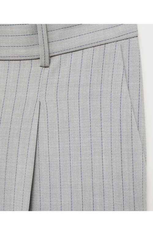 Mango Pinstripe Suit Pants In Gray