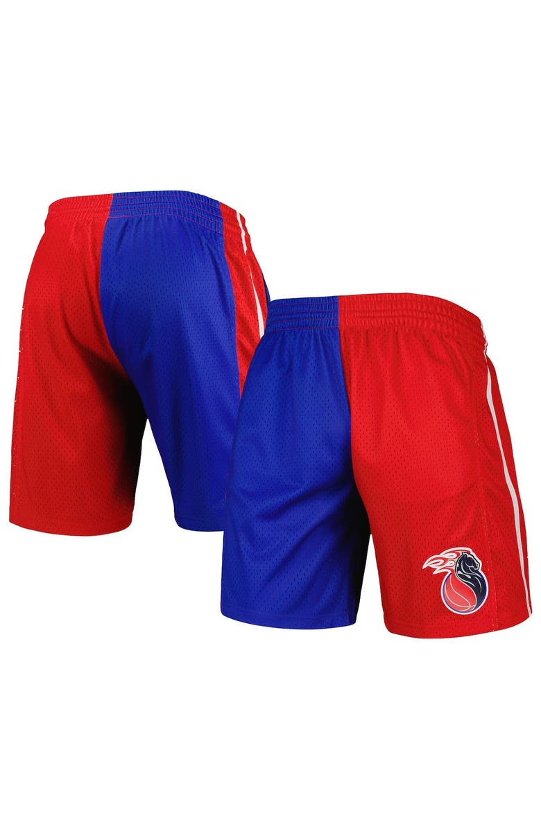 Mitchell & Ness Men's Mitchell & Ness Blue/Red Detroit Pistons Hardwood Classics 2003 Split Swingman Shorts, Main, color, Blue