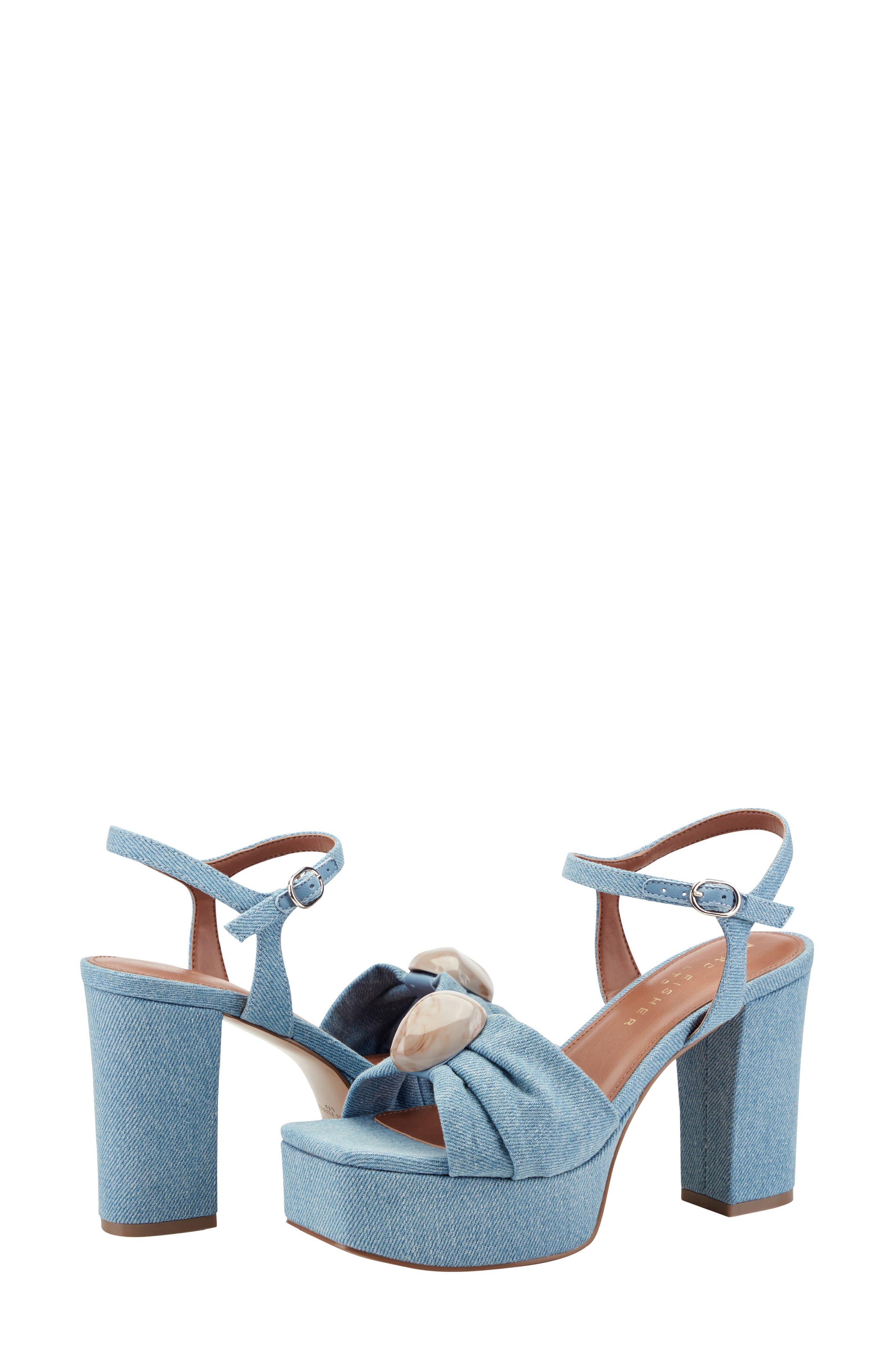 Marc Fisher LTD Candey Platform Sandal, Alternate, color, Blue
