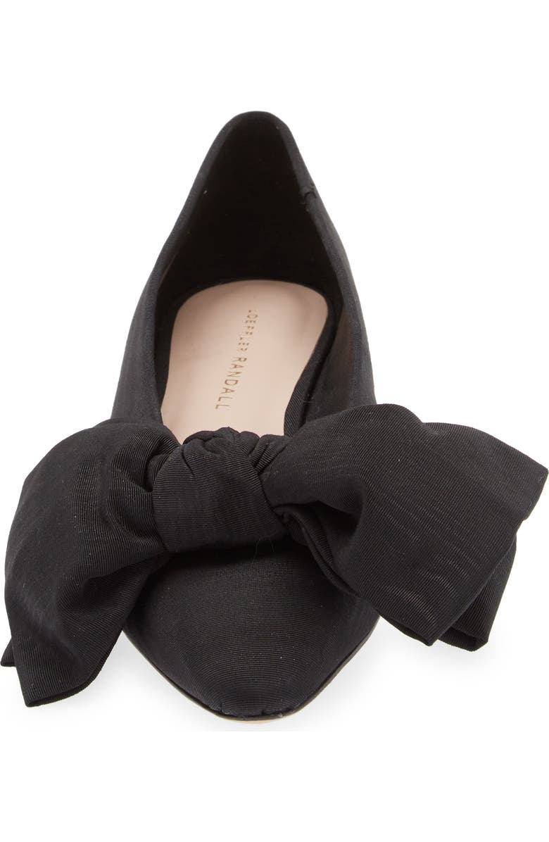 Loeffler Randall Noa Bow Pointed Toe Block Heel Pump, Alternate, color, Black