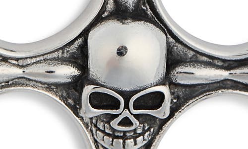 Ed Hardy Skull Cross Pendant Necklace In Metallic