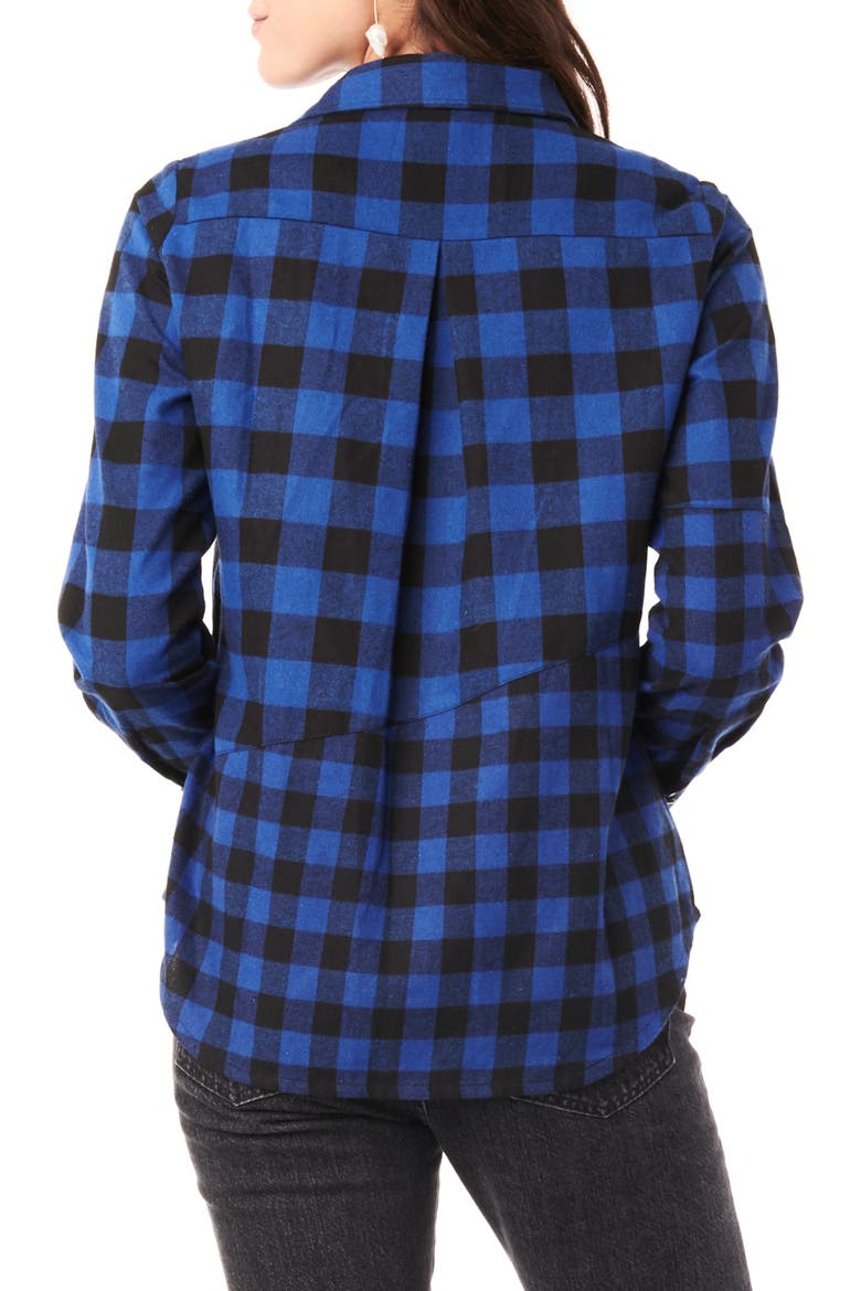 Blake Flannel Maternity/Nursing Shirt, Alternate, color, BLUE AND BLACK