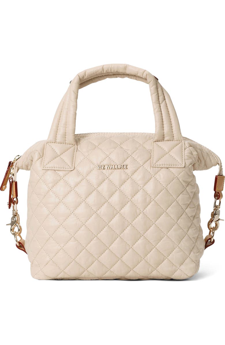 MZ Wallace Small Sutton Deluxe Diamond Quilted Nylon Tote, Main, color, Buff