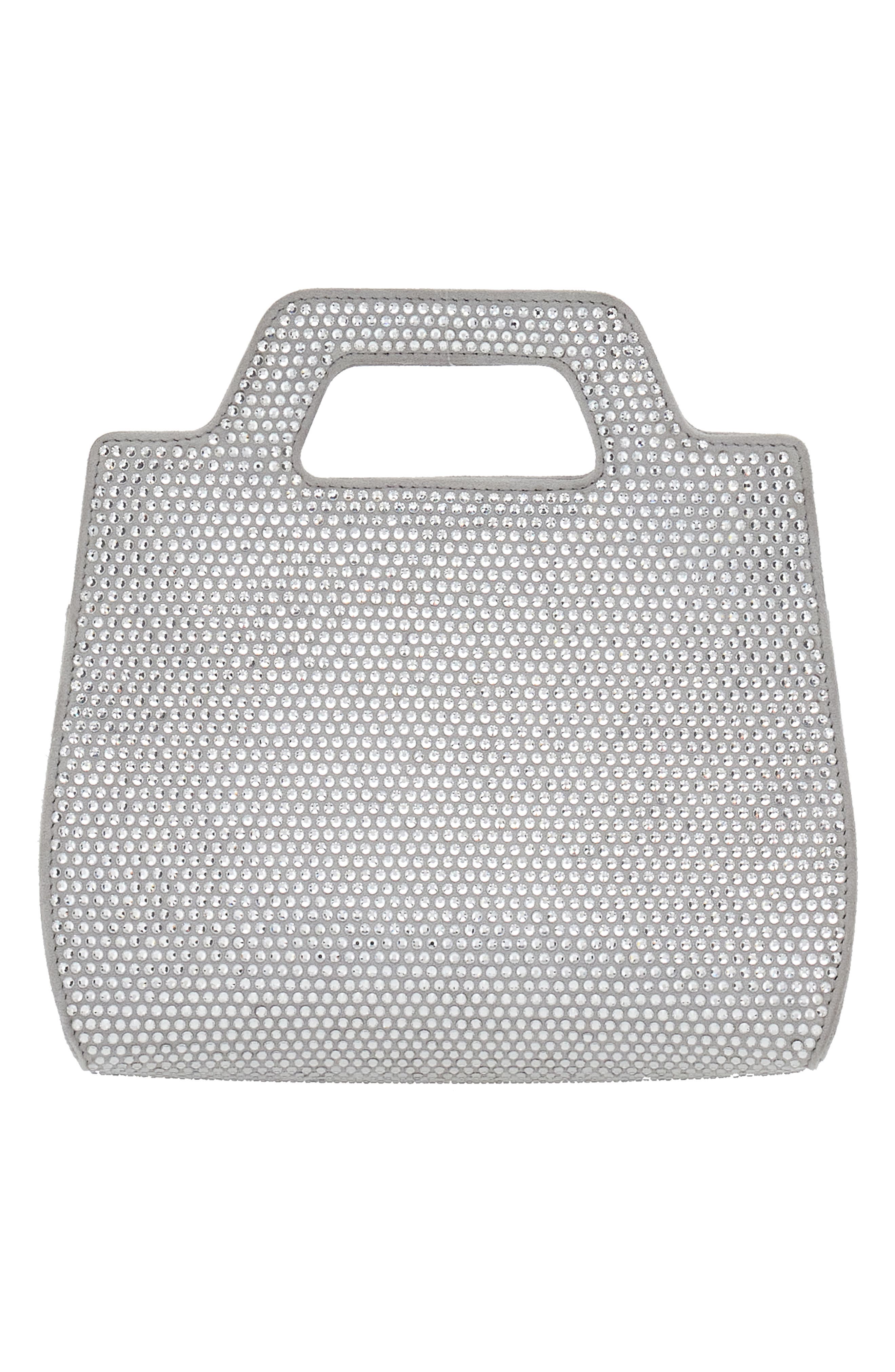 FERRAGAMO Wanda Mini Strass Crystal Top-Handle Bag, Alternate, color, 
