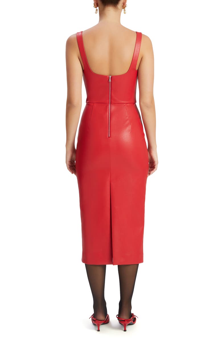 Bardot Kassy Faux Leather Sheath Dress, Alternate, color, Famous Red