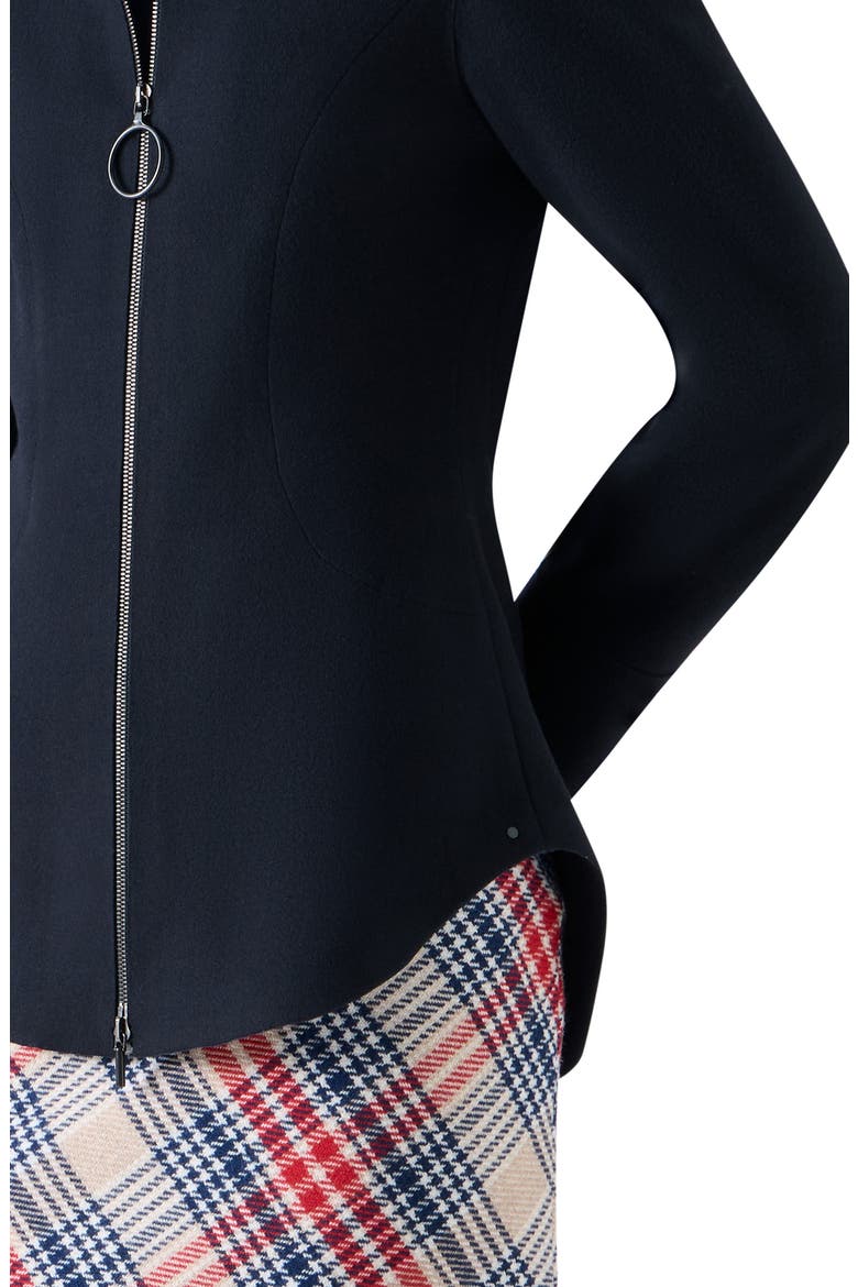 Double Knit Wool Blend Zip Up Jacket, Alternate, color, NAVY