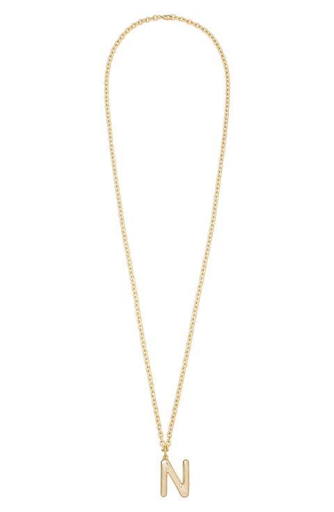 The Big Puffy Initial Pendant Necklace