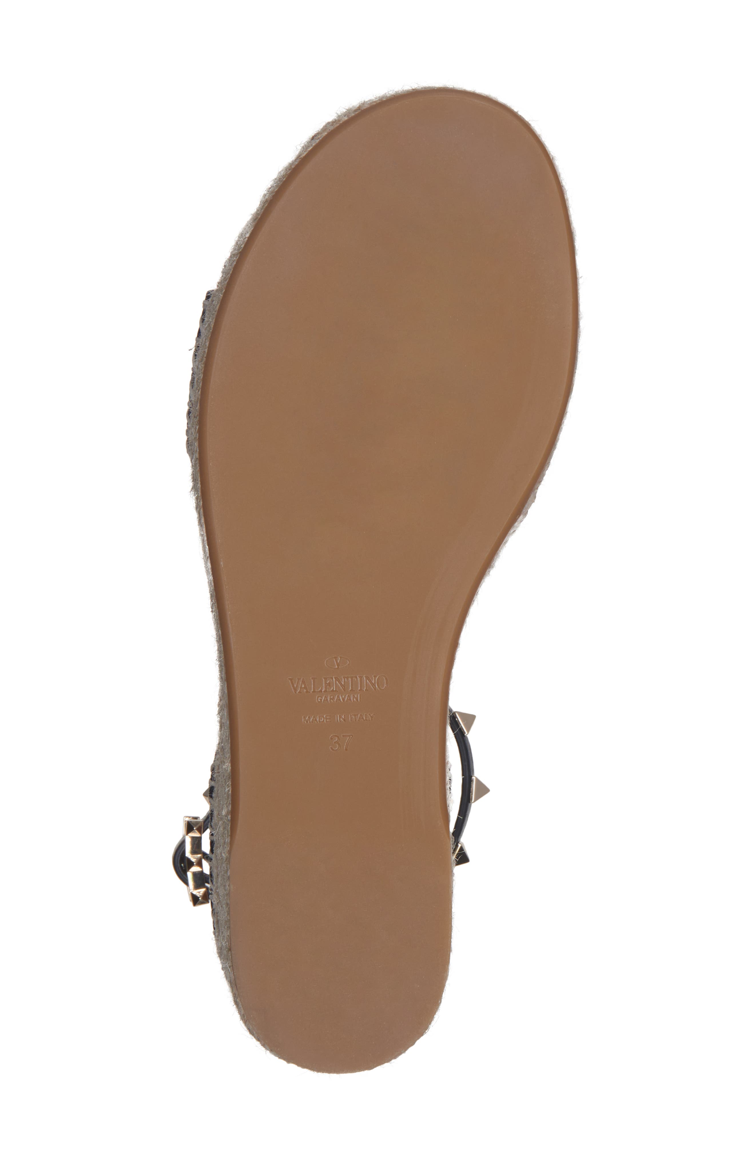 Valentino Garavani Rockstud Espadrille Platform Sandal, Alternate, color, 