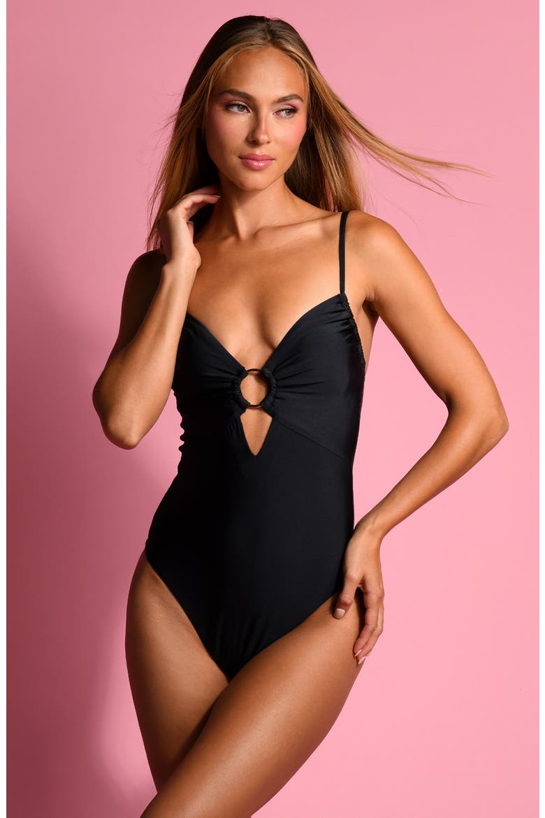 Solids Sweetheart One-Piece Swimsuit, Alternate, color, BLACK