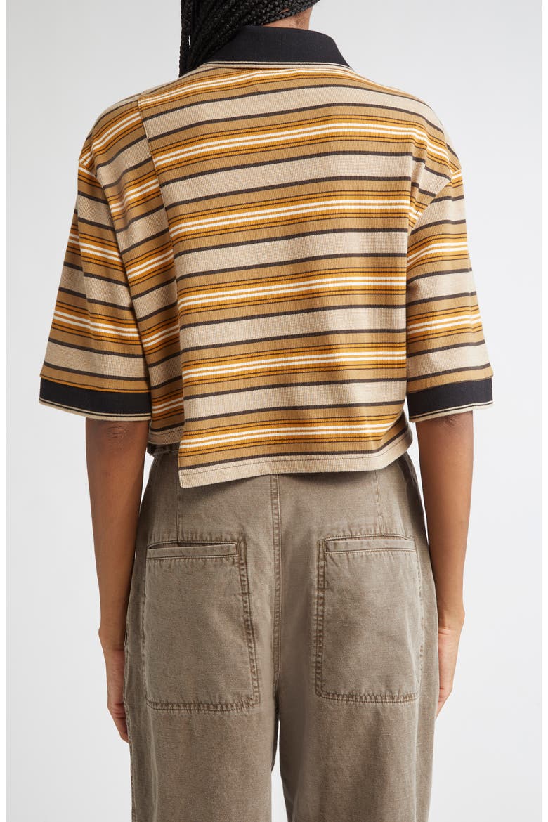 Isalyne Stripe Polo, Alternate, color, BEIGE/ KHAKI