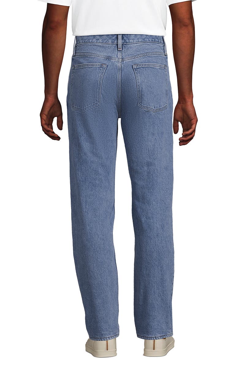 Lands' End Stretch Comfort Waist Classic Fit Flannel Lined Jean, Alternate, color, Medium Stonewash