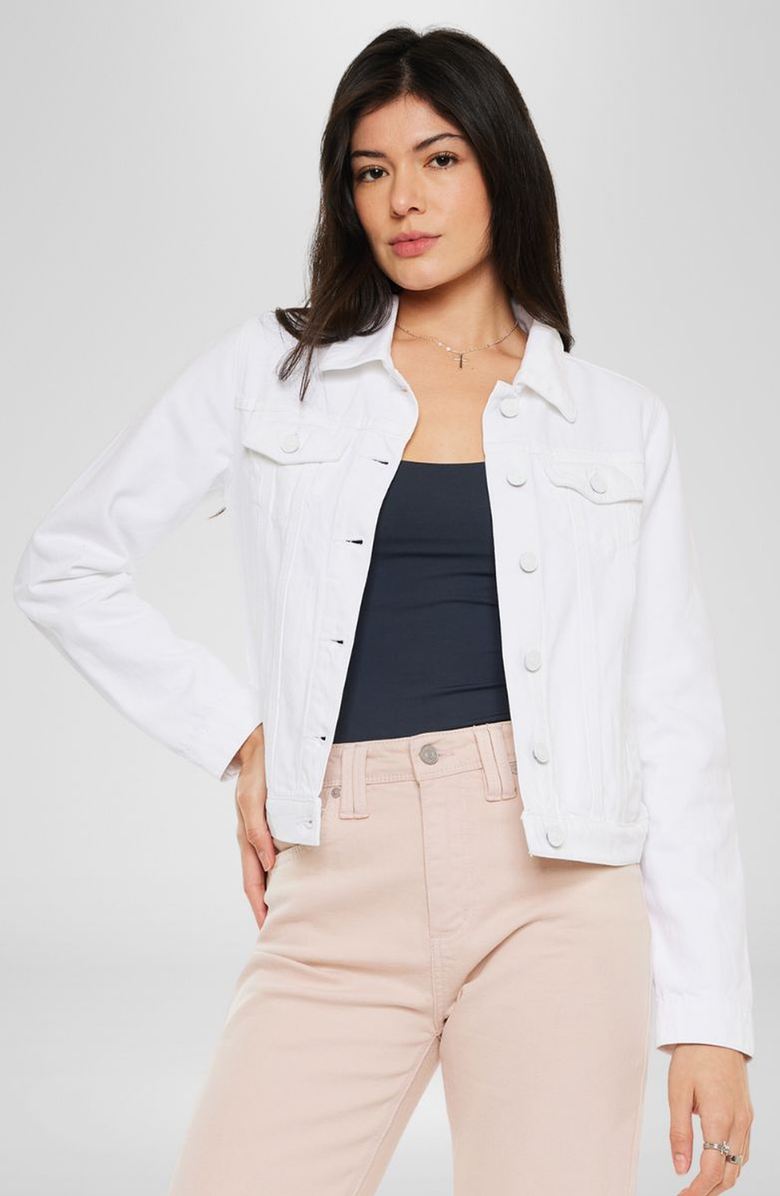 KanCan Delora Denim Jacket, Alternate, color, White