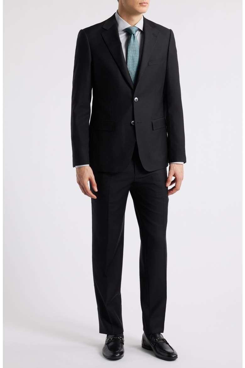 Matteo Slim Fit Black Wool Suit, Main, color, BLACK