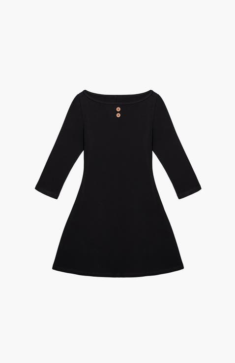 3/4 Sleeve Boat Neck Dress