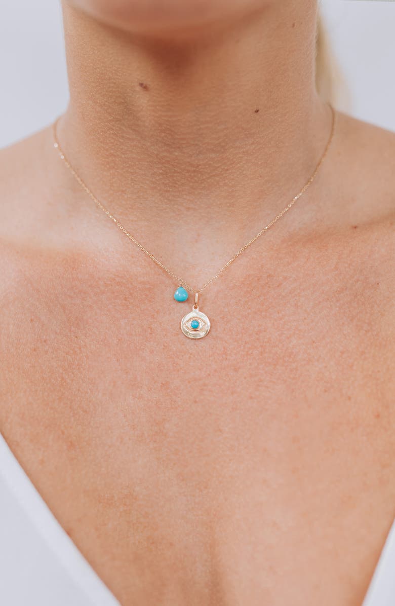Anzie Evil Eye Pendant Necklace, Alternate, color, 14K Yellow Gold