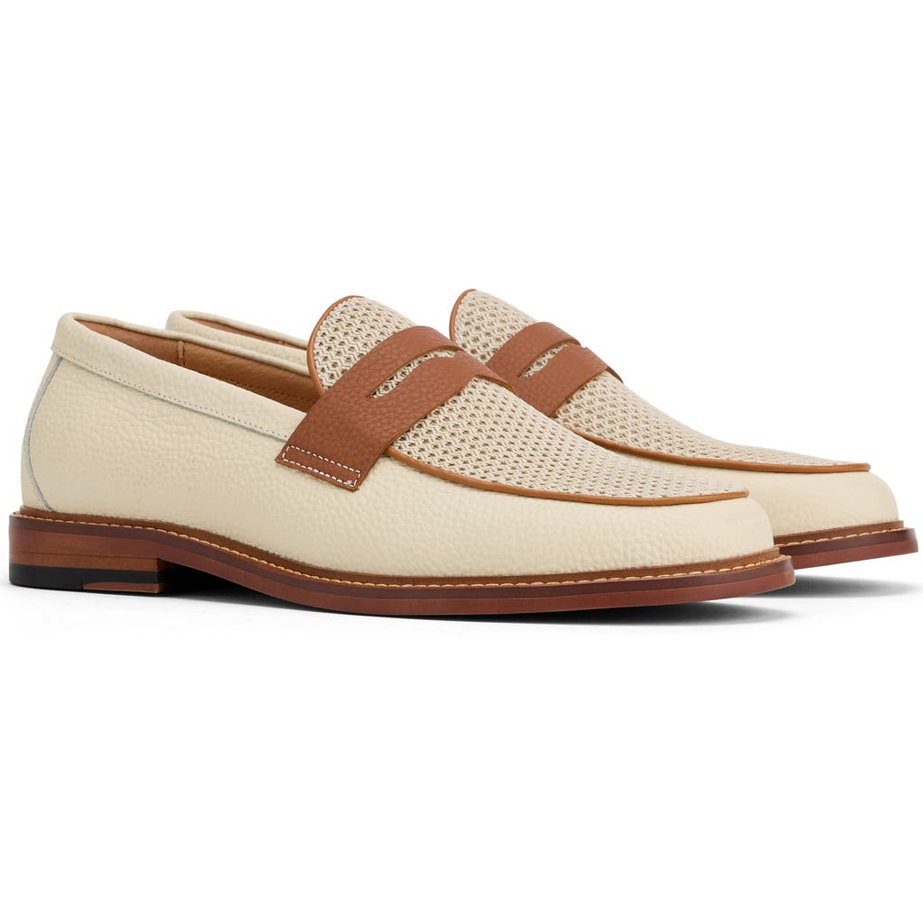 Marc Nolan Calum Mesh Penny Loafer In White