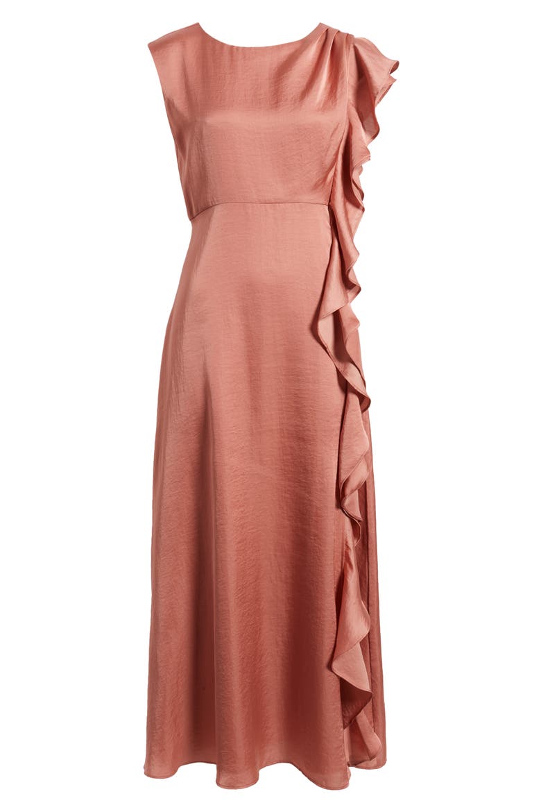 Asymmetric Ruffle A-Line Dress, Alternate, color, PINK DESERT