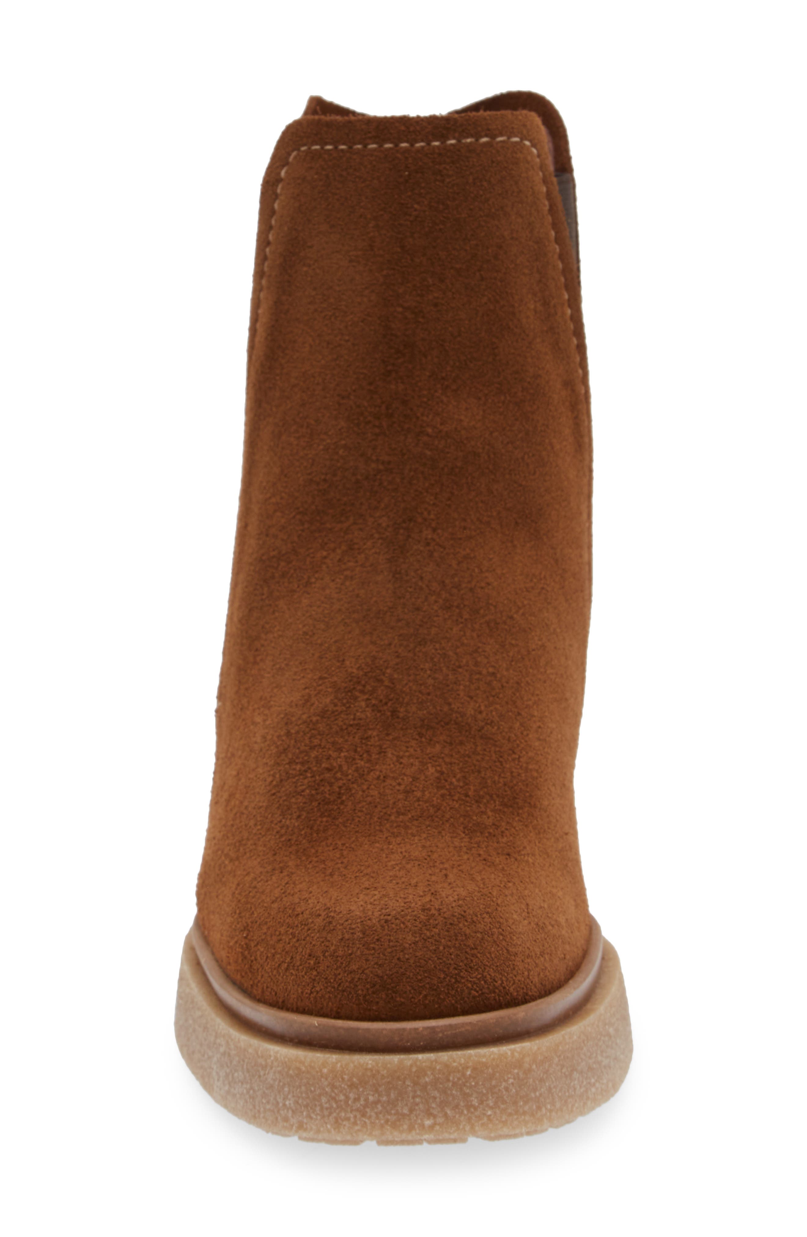 Platform Chelsea Boot, Alternate, color, CAPPUCCINO SUEDE