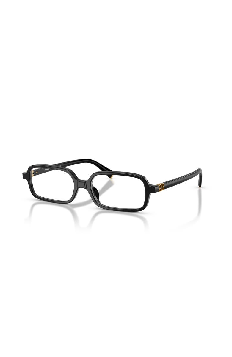 Miu Miu 53mm Rectangle optical glasses, Main, color, Black