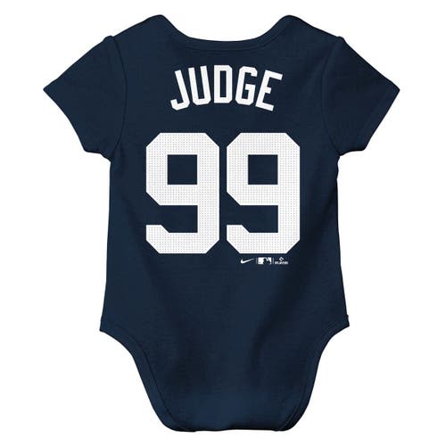 Nike Newborn & Infant  Aaron Judge Navy New York Yankees Name & Number Fuse Bodysuit In Blue