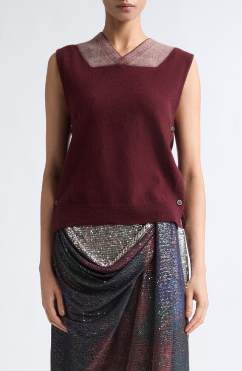 Fuse Trompe L'Oeil Virgin Wool Sweater Vest