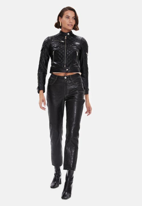 Furniq Uk Ann Leather Jacket In Black