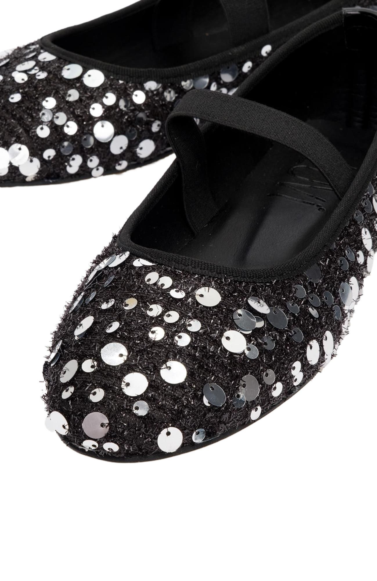 Prologue Shoes Grego Sequin Embellished Flat, Alternate, color, 