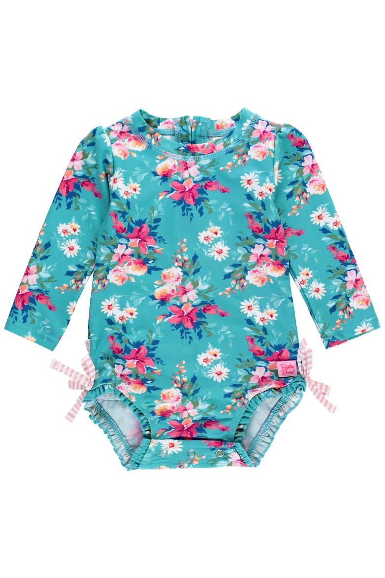 Long Sleeve UPF50 One Piece Rash Guard, Main, color, Fancy Me Floral