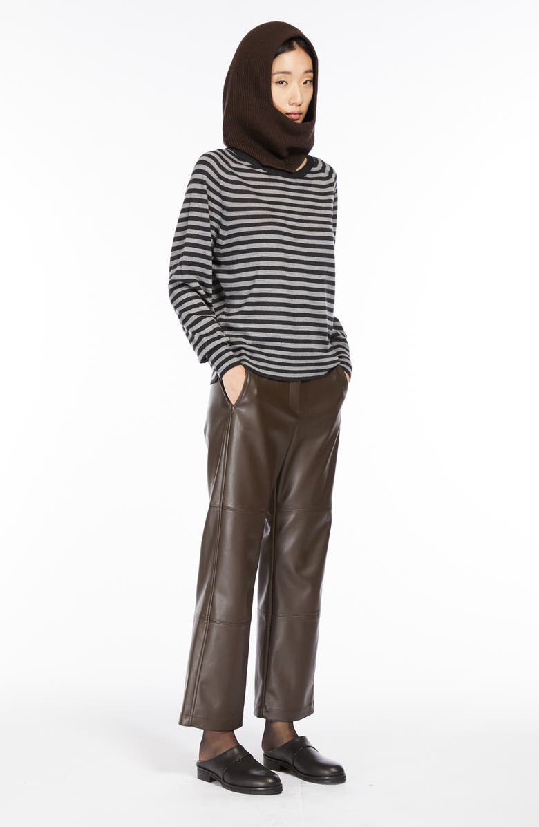 Max Mara Leisure Struzzo Faux Leather Pants, Alternate, color,